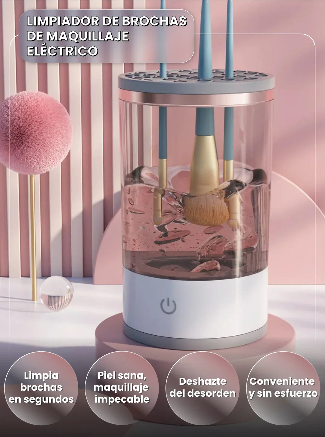 Limpiador De Brochas Electrico -brochas limpias y listas para usar en cuestión de minutos, sin complicaciones