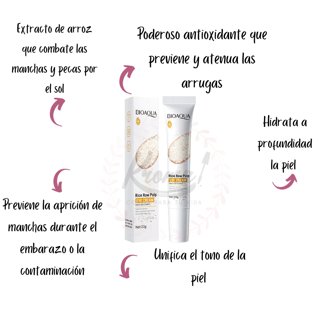 Contorno de Ojos de Arroz y Ácido Hialurônico de BIOAQUA! -