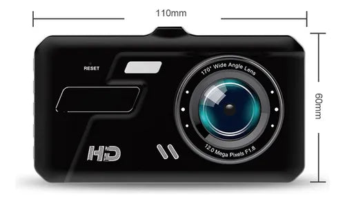 Cámara de Tablero con Doble Lente y Pantalla de 4" - Grabación en 1080P